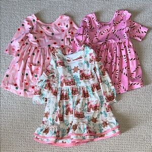 Set of Three Christmas Toddler Dresses